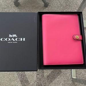 Coach leather notebook cover with insert and gift box
